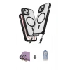 MARSİLYAN™- iPhone 15 Kılıf Atlas Doku Koleksiyonu - Siyah Joko Magic 5D Cam + Raze Metal Kamera Lens - SI