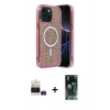 MARSİLYAN™- iPhone 15 Kılıf Eksen Çizgi - Şeffaf 360 Full Body Arka Koruyucu + Bilvis Titan Kamera Lens - PE