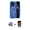 MARSİLYAN™- iPhone 15 Kılıf Eksen Çizgi - Siyah Buffer Hayalet Cam Ekran Koruyucu + Raze Metal Kamera Lens - SI