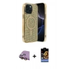 MARSİLYAN™- iPhone 15 Kılıf Eksen Çizgi - Siyah Buffer Hayalet Cam Ekran Koruyucu + Raze Metal Kamera Lens - SI