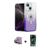 MARSİLYAN™- iPhone 15 Kılıf Eksen Minimal Özel Seri - Şeffaf 360 Full Body Arka Koruyucu + Raze Metal Kamera Lens - YL