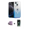 MARSİLYAN™- iPhone 15 Kılıf Eksen Minimal Özel Seri - Siyah 360 Mat Full Body Arka Koruyucu + Raze Metal Kamera Lens - PE