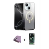 MARSİLYAN™- iPhone 15 Kılıf Eksen Minimal Özel Seri - Siyah 360 Mat Full Body Arka Koruyucu + Raze Metal Kamera Lens - PE