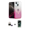 MARSİLYAN™- iPhone 15 Kılıf Eksen Minimal Özel Seri - Siyah 360 Mat Full Body Arka Koruyucu + Bilvis Titan Kamera Lens - YL