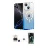 MARSİLYAN™- iPhone 15 Kılıf Eksen Minimal Özel Seri - Siyah 360 Mat Full Body Arka Koruyucu + Bilvis Titan Kamera Lens - YL