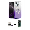 MARSİLYAN™- iPhone 15 Kılıf Eksen Minimal Özel Seri - Siyah 360 Mat Full Body Arka Koruyucu + Bilvis Titan Kamera Lens - YL