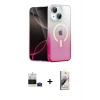 MARSİLYAN™- iPhone 15 Kılıf Eksen Minimal Özel Seri - Siyah Bilvis 3D Mat Cam Ekran Koruyucu + Bilvis Titan Kamera Lens - PE