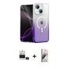 MARSİLYAN™- iPhone 15 Kılıf Eksen Minimal Özel Seri - Siyah Bilvis 3D Mat Cam Ekran Koruyucu + Bilvis Titan Kamera Lens - PE