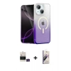 MARSİLYAN™- iPhone 15 Kılıf Eksen Minimal Özel Seri - Siyah Bilvis 3D Mat Cam Ekran Koruyucu + Bilvis Titan Kamera Lens - YL