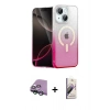 MARSİLYAN™- iPhone 15 Kılıf Eksen Minimal Özel Seri - Siyah Bilvis 3D Mat Cam Ekran Koruyucu + Raze Metal Kamera Lens - YL