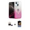 MARSİLYAN™- iPhone 15 Kılıf Eksen Minimal Özel Seri - Siyah Buffer Hayalet Cam Ekran Koruyucu + Bilvis Titan Kamera Lens - SH