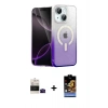 MARSİLYAN™- iPhone 15 Kılıf Eksen Minimal Özel Seri - Siyah Buffer Hayalet Cam Ekran Koruyucu + Bilvis Titan Kamera Lens - SH