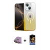MARSİLYAN™- iPhone 15 Kılıf Eksen Minimal Özel Seri - Siyah Buffer Hayalet Cam Ekran Koruyucu + Raze Metal Kamera Lens - SI