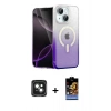 MARSİLYAN™- iPhone 15 Kılıf Eksen Minimal Özel Seri - Siyah Buffer Hayalet Cam Ekran Koruyucu + PVD Metal Kamera Lens - YL