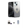 MARSİLYAN™- iPhone 15 Kılıf Eksen Minimal Özel Seri - Siyah Joko Magic 5D Cam + Bilvis Titan Kamera Lens - SH