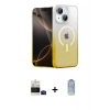 MARSİLYAN™- iPhone 15 Kılıf Eksen Minimal Özel Seri - Siyah Joko Magic 5D Cam + Bilvis Titan Kamera Lens - SH