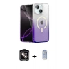 MARSİLYAN™- iPhone 15 Kılıf Eksen Minimal Özel Seri - Siyah Joko Magic 5D Cam + PVD Metal Kamera Lens - TU