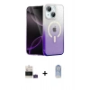 MARSİLYAN™- iPhone 15 Kılıf Eksen Minimal Özel Seri - Siyah Joko Magic 5D Cam + Yeşil Bilvis Titan Kamera Lens