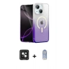 MARSİLYAN™- iPhone 15 Kılıf Eksen Minimal Özel Seri - Siyah Joko Magic 5D Cam + PVD Metal Kamera Lens - YL