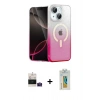 MARSİLYAN™- iPhone 15 Kılıf Eksen Minimal Özel Seri - Siyah Polymer Nano Ekran Koruyucu + Bilvis Titan Kamera Lens - PE