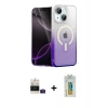 MARSİLYAN™- iPhone 15 Kılıf Eksen Minimal Özel Seri - Siyah Polymer Nano Ekran Koruyucu + Bilvis Titan Kamera Lens - PE