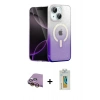 MARSİLYAN™- iPhone 15 Kılıf Eksen Minimal Özel Seri - Siyah Polymer Nano Ekran Koruyucu + Raze Metal Kamera Lens - SI