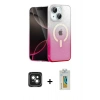 MARSİLYAN™- iPhone 15 Kılıf Eksen Minimal Özel Seri - Siyah Polymer Nano Ekran Koruyucu + PVD Metal Kamera Lens - YL