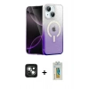 MARSİLYAN™- iPhone 15 Kılıf Eksen Minimal Özel Seri - Siyah Polymer Nano Ekran Koruyucu + PVD Metal Kamera Lens - YL