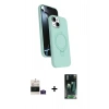 MARSİLYAN™- iPhone 15 Kılıf İz Işık Koleksiyonu - Şeffaf 360 Full Body Arka Koruyucu + Bilvis Titan Kamera Lens - PE