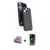 MARSİLYAN™- iPhone 15 Kılıf İz Işık Koleksiyonu - Şeffaf 360 Full Body Arka Koruyucu + Raze Metal Kamera Lens - PE