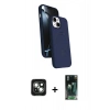 MARSİLYAN™- iPhone 15 Kılıf İz Işık Koleksiyonu - Şeffaf 360 Full Body Arka Koruyucu + PVD Metal Kamera Lens - YL