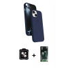 MARSİLYAN™- iPhone 15 Kılıf İz Işık Koleksiyonu - Şeffaf 360 Full Body Arka Koruyucu + PVD Metal Kamera Lens - TU