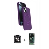 MARSİLYAN™- iPhone 15 Kılıf İz Işık Koleksiyonu - Şeffaf 360 Full Body Arka Koruyucu + PVD Metal Kamera Lens - TU