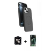 MARSİLYAN™- iPhone 15 Kılıf İz Işık Koleksiyonu - Şeffaf 360 Full Body Arka Koruyucu + PVD Metal Kamera Lens - TU