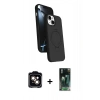 MARSİLYAN™- iPhone 15 Kılıf İz Işık Koleksiyonu - Şeffaf 360 Full Body Arka Koruyucu + PVD Metal Kamera Lens - TU