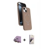 MARSİLYAN™- iPhone 15 Kılıf İz Işık Koleksiyonu - Siyah Bilvis 3D Mat Cam Ekran Koruyucu + Raze Metal Kamera Lens - SI