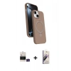 MARSİLYAN™- iPhone 15 Kılıf İz Işık Koleksiyonu - Siyah Bilvis 3D Mat Cam Ekran Koruyucu + Bilvis Titan Kamera Lens - YL
