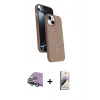 MARSİLYAN™- iPhone 15 Kılıf İz Işık Koleksiyonu - Siyah Bilvis 3D Mat Cam Ekran Koruyucu + Raze Metal Kamera Lens - YL