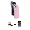 MARSİLYAN™- iPhone 15 Kılıf İz Işık Koleksiyonu - Siyah Buffer Hayalet Cam Ekran Koruyucu + Bilvis Titan Kamera Lens - SH