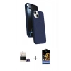MARSİLYAN™- iPhone 15 Kılıf İz Işık Koleksiyonu - Siyah Buffer Hayalet Cam Ekran Koruyucu + Bilvis Titan Kamera Lens - YL