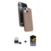 MARSİLYAN™- iPhone 15 Kılıf İz Işık Koleksiyonu - Siyah Buffer Hayalet Cam Ekran Koruyucu + Bilvis Titan Kamera Lens - SH