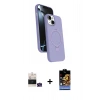 MARSİLYAN™- iPhone 15 Kılıf İz Işık Koleksiyonu - Siyah Buffer Hayalet Cam Ekran Koruyucu + Yeşil Bilvis Titan Kamera Lens