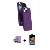 MARSİLYAN™- iPhone 15 Kılıf İz Işık Koleksiyonu - Siyah Buffer Hayalet Cam Ekran Koruyucu + Yeşil Raze Metal Kamera Lens