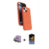 MARSİLYAN™- iPhone 15 Kılıf İz Işık Koleksiyonu - Siyah Buffer Hayalet Cam Ekran Koruyucu + Yeşil Raze Metal Kamera Lens