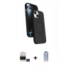 MARSİLYAN™- iPhone 15 Kılıf İz Işık Koleksiyonu - Siyah Joko Magic 5D Cam + Bilvis Titan Kamera Lens - YL