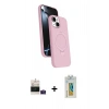 MARSİLYAN™- iPhone 15 Kılıf İz Işık Koleksiyonu - Siyah Polymer Nano Ekran Koruyucu + Bilvis Titan Kamera Lens - PE