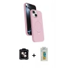 MARSİLYAN™- iPhone 15 Kılıf İz Işık Koleksiyonu - Siyah Polymer Nano Ekran Koruyucu + PVD Metal Kamera Lens - TU