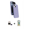 MARSİLYAN™- iPhone 15 Kılıf İz Işık Koleksiyonu - Siyah Polymer Nano Ekran Koruyucu + Bilvis Titan Kamera Lens - YL