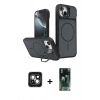 MARSİLYAN™- iPhone 15 Kılıf İz Modern Prime - Şeffaf 360 Full Body Arka Koruyucu + PVD Metal Kamera Lens - YL