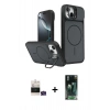 MARSİLYAN™- iPhone 15 Kılıf İz Modern Prime - Siyah 360 Mat Full Body Arka Koruyucu + Bilvis Titan Kamera Lens - YL